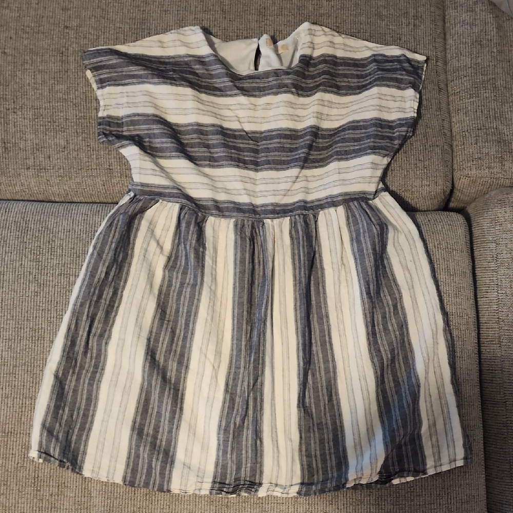 Striped Dress in Blue and White
